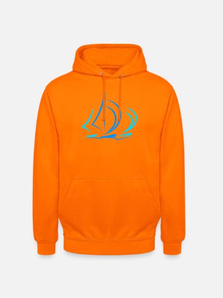 Segelboot Segler Geschenk Kapitän - Unisex Hoodie - Orange