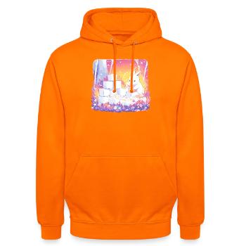 Kaninchen im Zuckerwald - Unisex Hoodie - Orange - Vorne - AI Model Male 185 light (185cm) & AI Model Female 180 light (180cm)