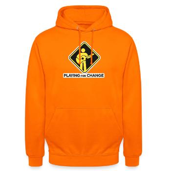 Gitarre Wandel Musik Für Frieden - Unisex Hoodie - Orange - Vorne - AI Model Male 185 light (185cm) & AI Model Female 180 light (180cm)
