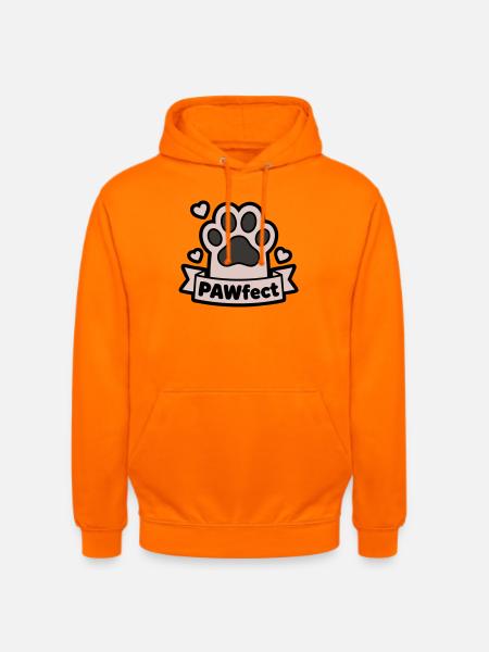 Pfote Pawfect Banner Textfeld - Unisex Hoodie - Orange