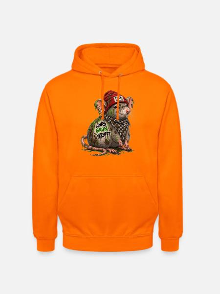 Links Grün Versifft Ratte - Unisex Hoodie - Orange