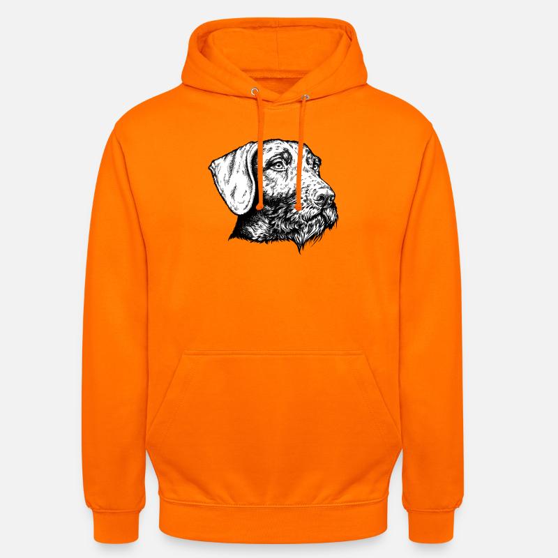 Deutsch Drahthaar Portrait - Unisex Hoodie - Orange