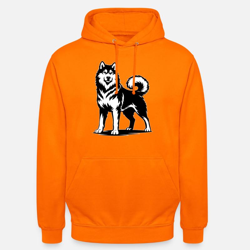 Alaskan Malamute in stolzer Pose - Unisex Hoodie - Orange