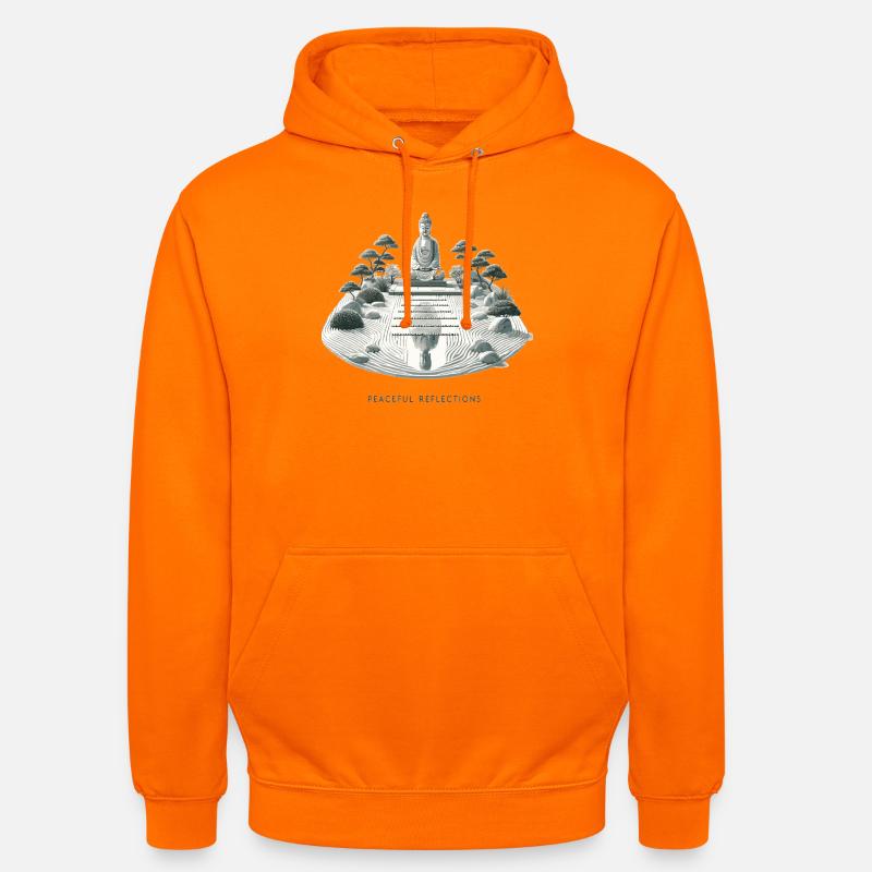 Stille refleksjoner Zen-hage - Unisex-hettegenser - oransje
