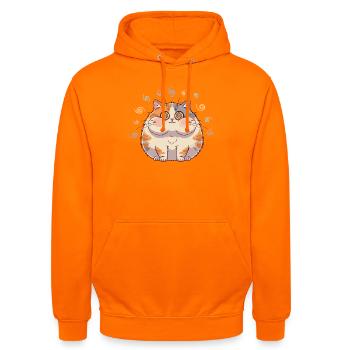 Katzenspirale Flauschiges Lächeln - Unisex Hoodie - Orange - Vorne - AI Model Male 185 light (185cm) & AI Model Female 180 light (180cm)
