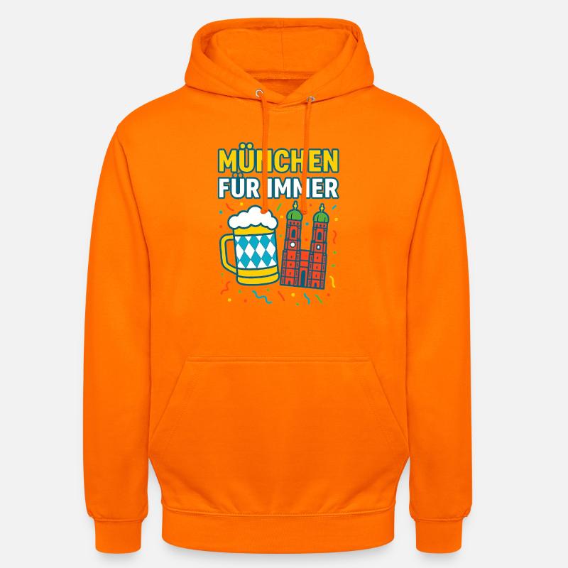 Munich Forever Beer et Skyline - Sweat-shirt à capuche unisexe - orange