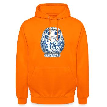 Daruma - Sweat-shirt à capuche unisexe - orange - Devant - AI Model Male 185 light (185cm) & AI Model Female 180 light (180cm)