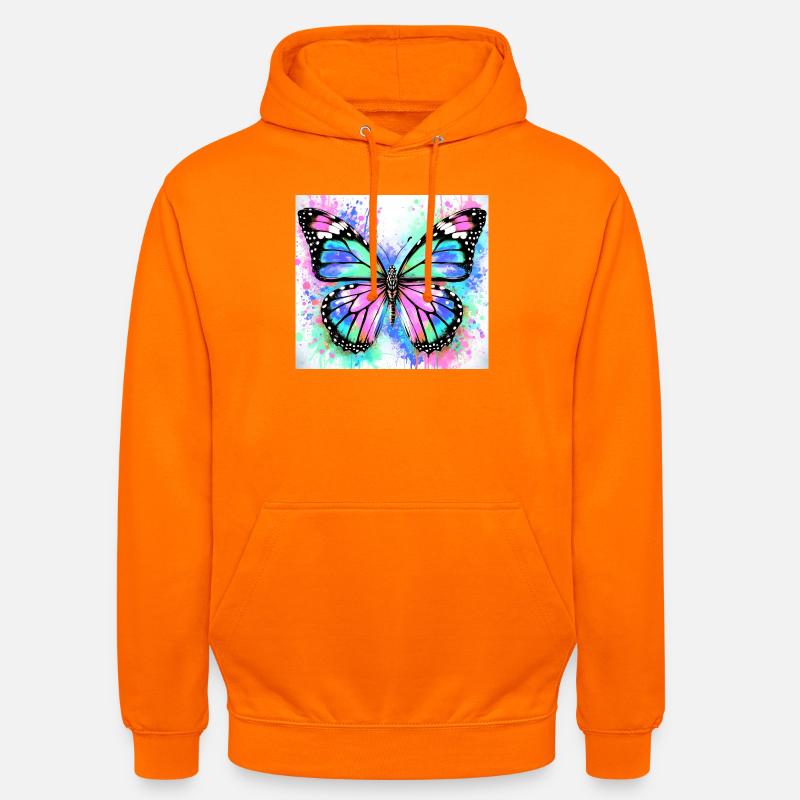 papillon - Sweat-shirt à capuche unisexe - orange