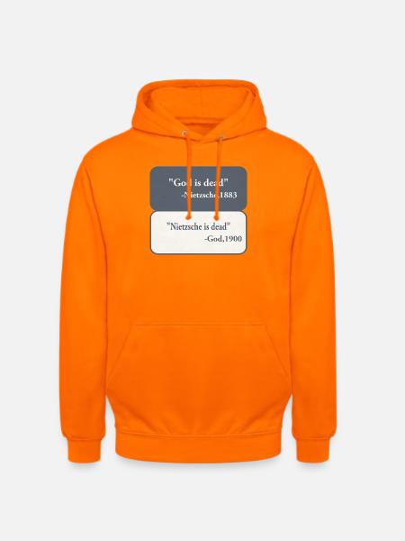 God is Dead - Nietzsche  - Unisex Hoodie - Orange