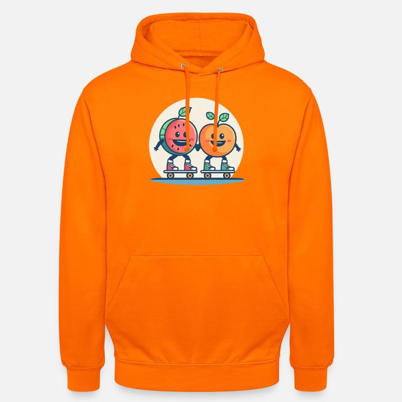 Roller skateboarding, fun and fruit - Unisex Hoodie - orange