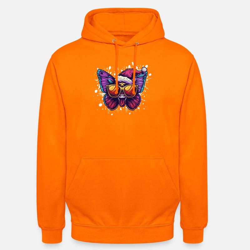 Papillon Noël Drôle - Sweat-shirt à capuche unisexe - orange