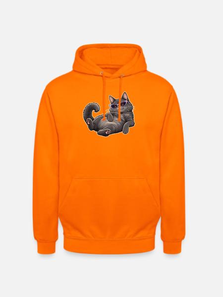 Lässige Katze mit lila Sonnenbrille - Unisex Hoodie - Orange