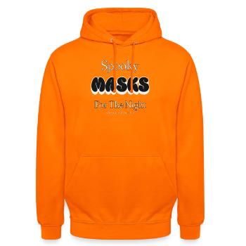 Spooky Masks – Spooky Night Masks - Unisex Hoodie - orange - Front - AI Model Male 185 light (185cm) & AI Model Female 180 light (180cm)