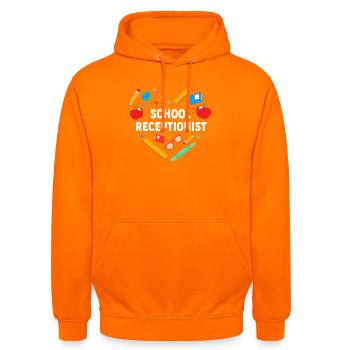 Rezeptionist Rezeptionistin Schule - Unisex Hoodie - Orange - Vorne - AI Model Male 185 light (185cm) & AI Model Female 180 light (180cm)