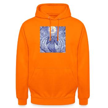 Lunar Spider Dream - Unisex Hoodie - Orange - Vorne - AI Model Male 185 light (185cm) & AI Model Female 180 light (180cm)