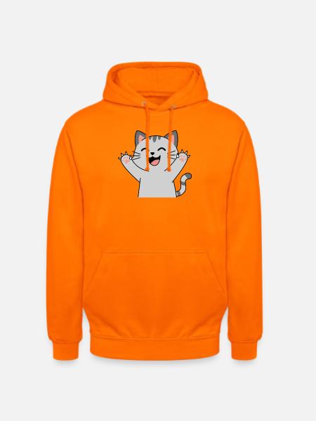 Happy Cat Paws Cheers (Pointed Claws) - Unisex Hoodie - orange