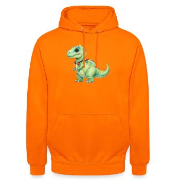 Dinosaure coloré avec des guirlandes lumineuses - Sweat-shirt à capuche unisexe - orange - Devant - AI Model Male 185 light (185cm) & AI Model Female 180 light (180cm)