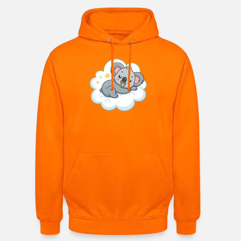 Dreamy Koala on Pacifier Cloud - Unisex Hoodie - orange