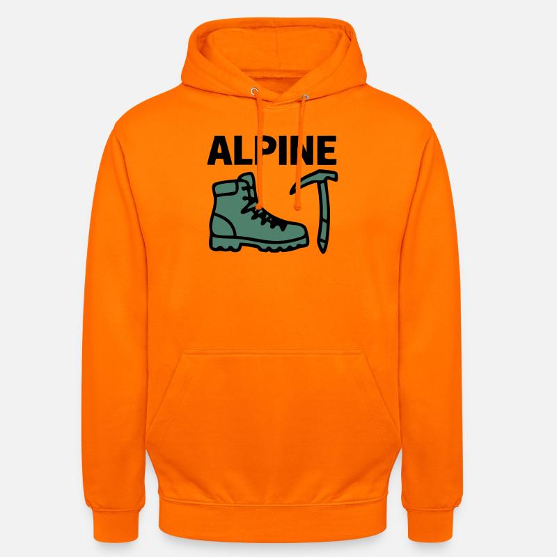 Wanderschuh Eispickel Alpine Bergsteigen Klettern - Unisex Hoodie - Orange