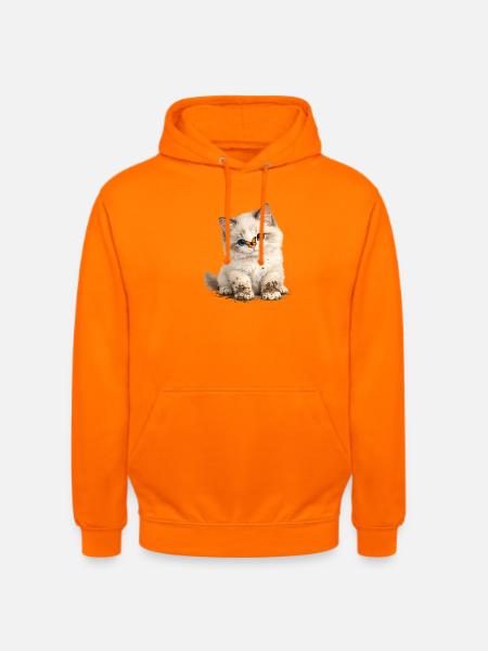 Kleines süßes Kätzchen mit Schlammpfoten - Unisex Hoodie - Orange