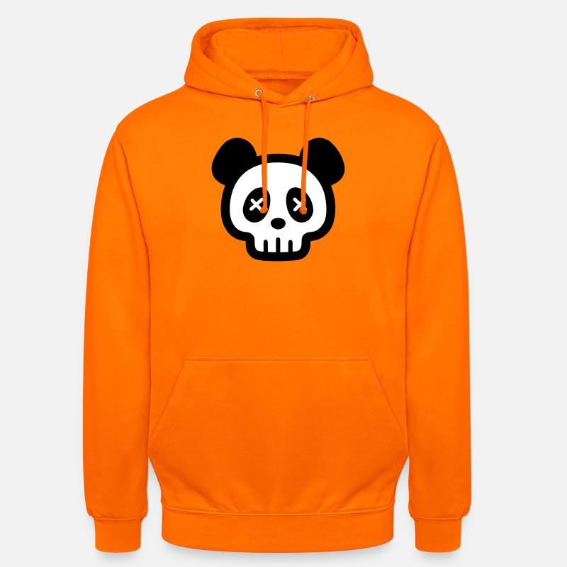 Squelette de crâne de panda - Sweat-shirt à capuche unisexe - orange