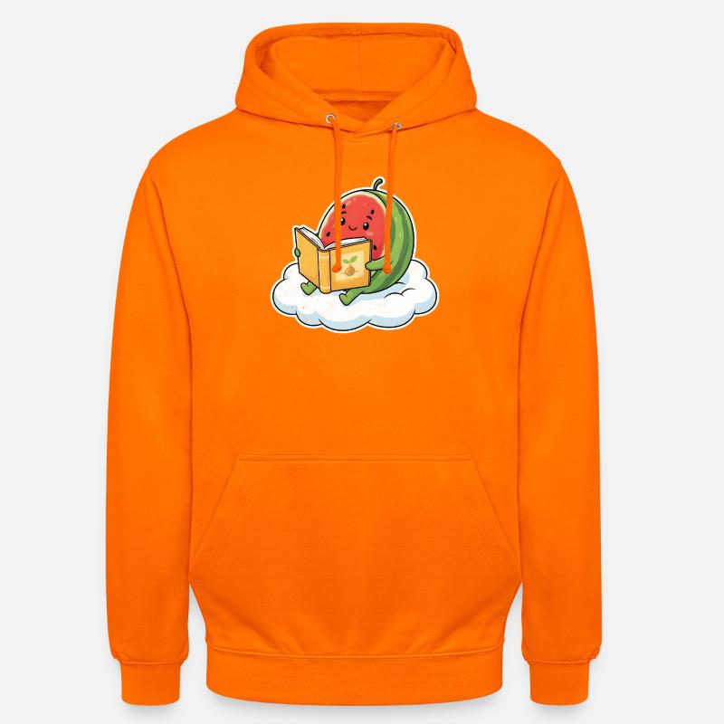Kawaii melon while reading - Unisex Hoodie - orange