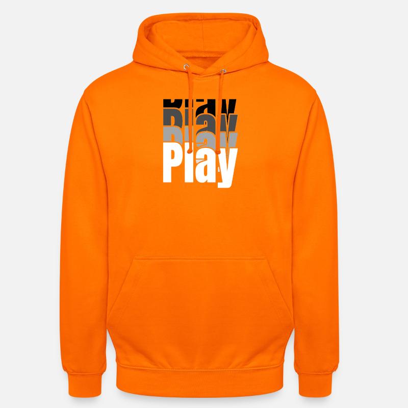 Overlapping Play Typography - Unisex Hoodie - orange