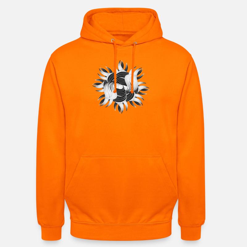 Abstrakte Formen – Dynamisches Schwarz-Weiß Design - Unisex Hoodie - Orange