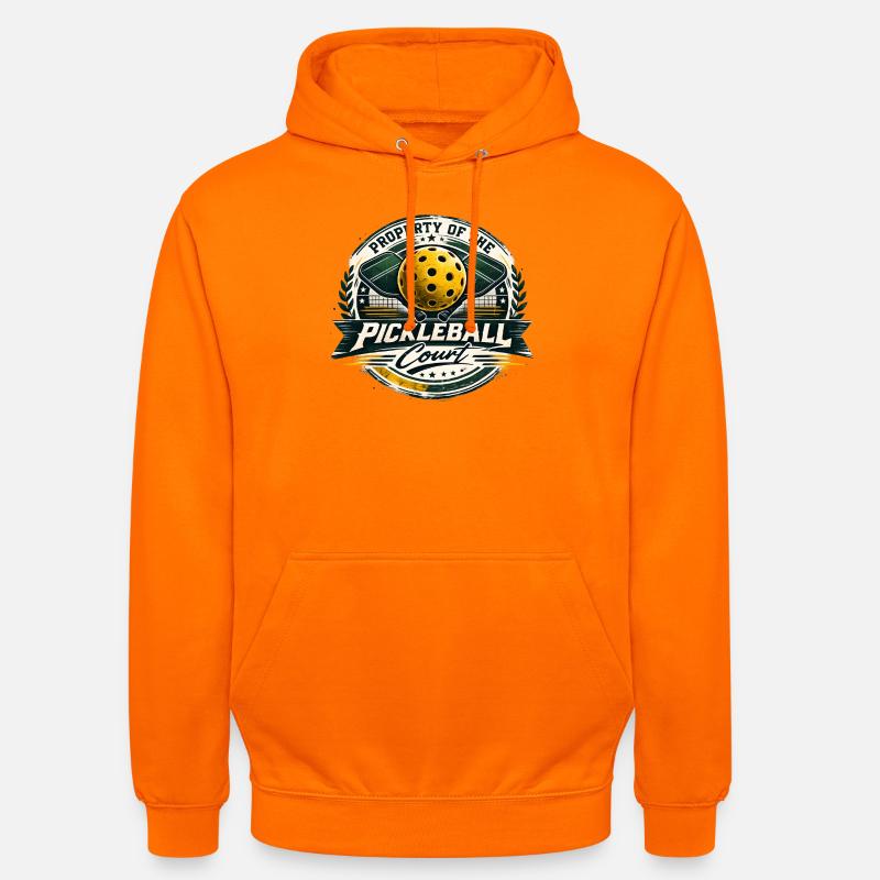 Emblème du terrain de pickleball - Sweat-shirt à capuche unisexe - orange