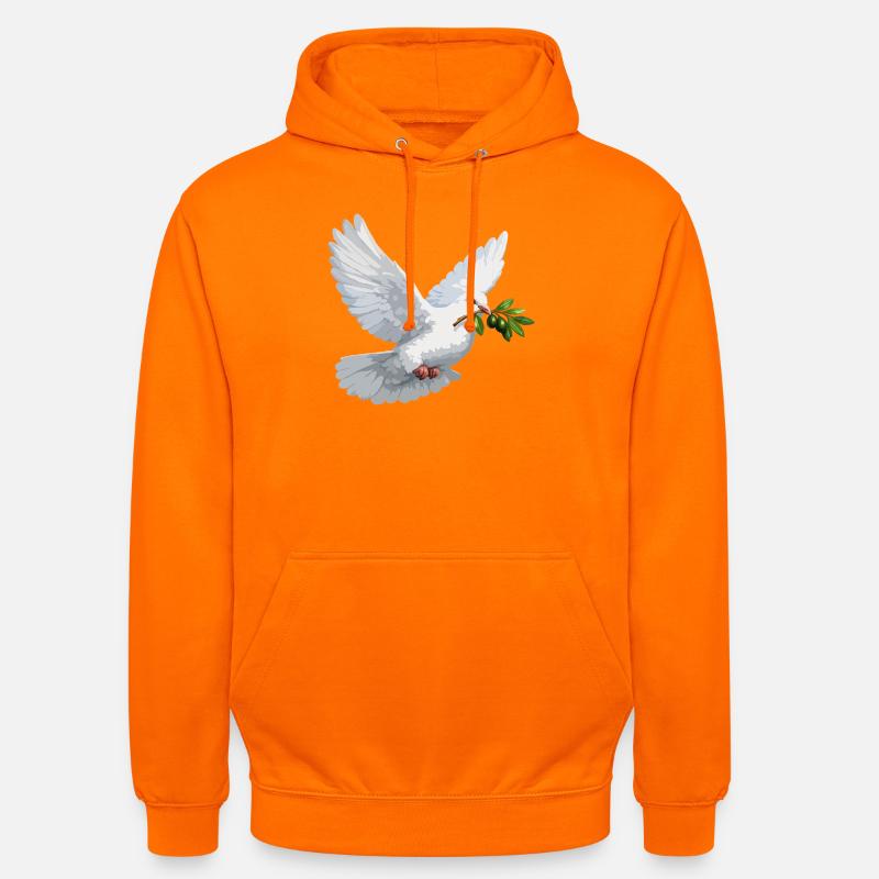 Colombe à la branche d’olivier - Sweat-shirt à capuche unisexe - orange