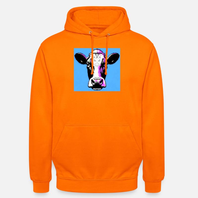 vache - Sweat-shirt à capuche unisexe - orange