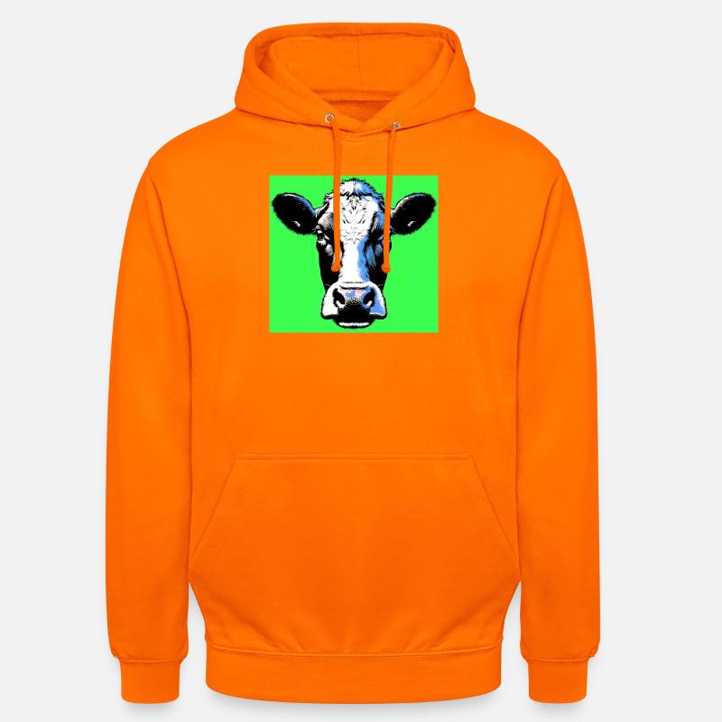 vache - Sweat-shirt à capuche unisexe - orange
