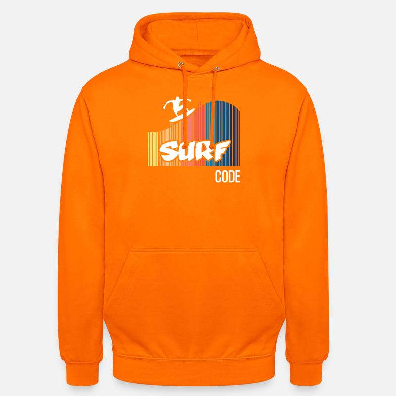 Code de surf (sombre) - Sweat-shirt à capuche unisexe - orange