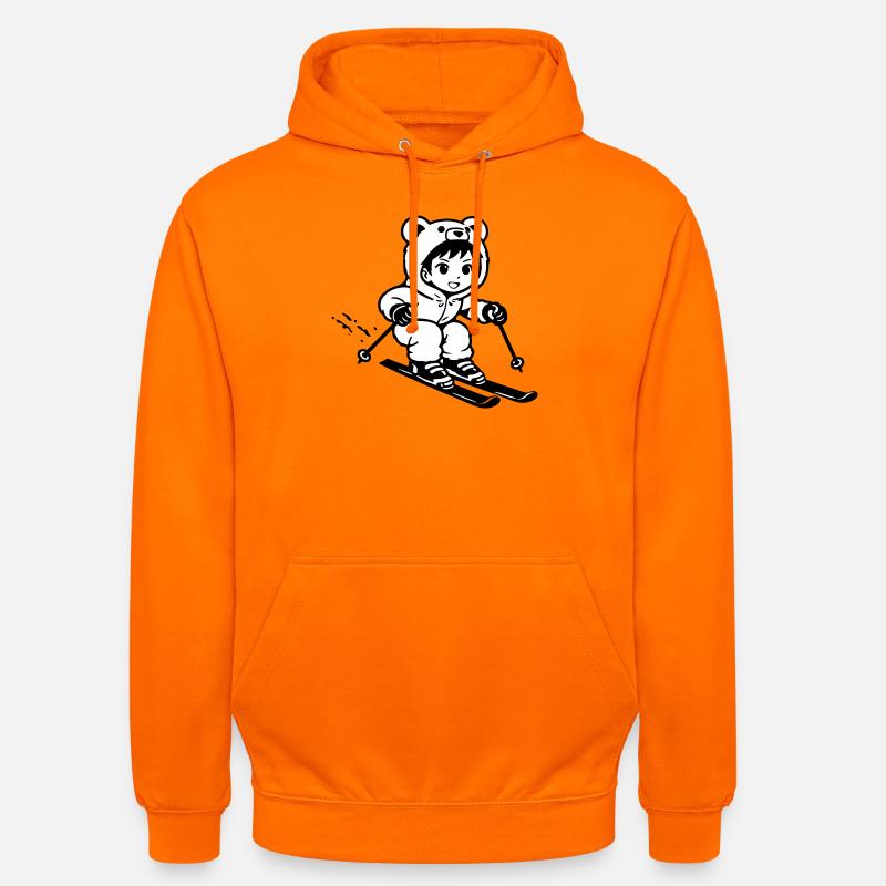Ski Bärchen im Anime Style - Unisex Hoodie - Orange