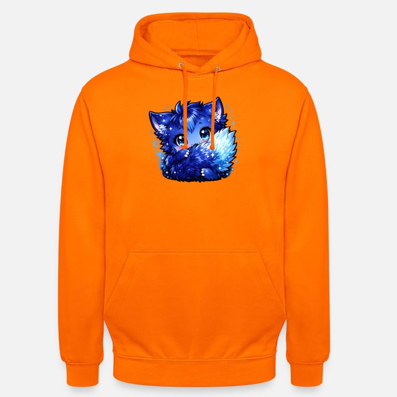 Design du Chibi du Renard Glace Bleu - Sweat-shirt à capuche unisexe - orange