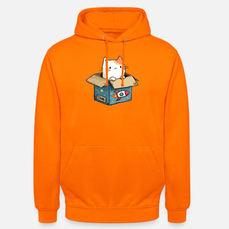 L’espace de jeu du chat - Sweat-shirt à capuche unisexe - orange