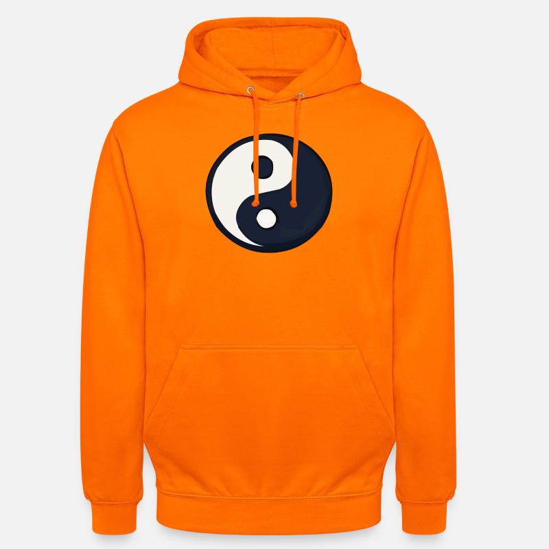 YinYang mørkeblå kontrast - Unisex-hettegenser - oransje