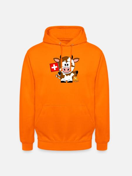 Schweizer Kuh mit glocke - Unisex Hoodie - Orange