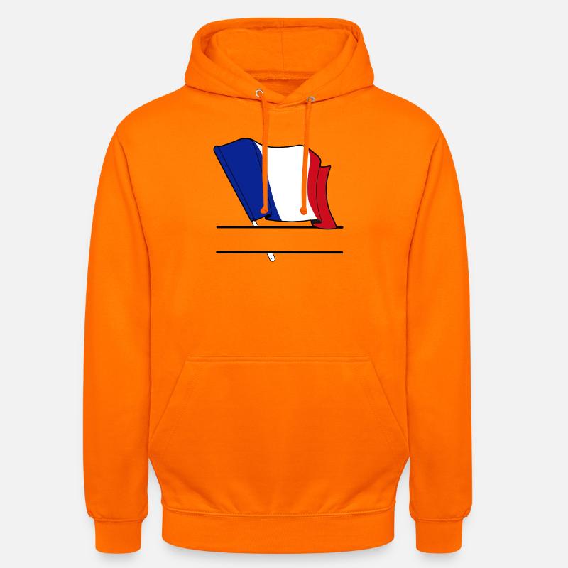 Espace de noms du drapeau français - Sweat-shirt à capuche unisexe - orange