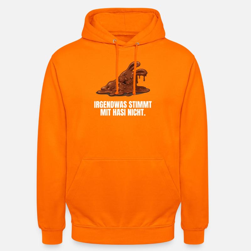 Bunny Easter Chocolate Bunny Funny - Unisex Hoodie - orange