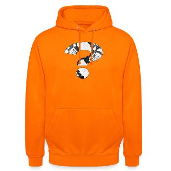 Schlangenledermuster Fragezeichen Design - Unisex Hoodie - Orange - Vorne - AI Model Male 185 light (185cm) & AI Model Female 180 light (180cm)