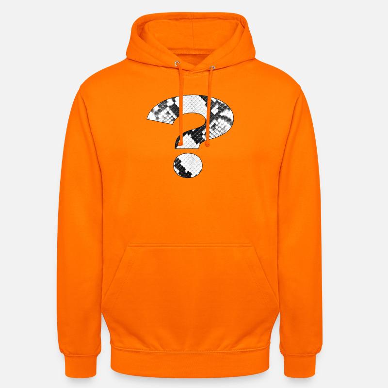 Snakeskin Pattern Question Mark Design - Unisex Hoodie - orange