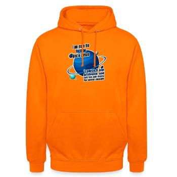 I am more the Neptune kind o' person - Unisex Hoodie - orange - Front - AI Model Male 185 light (185cm) & AI Model Female 180 light (180cm)