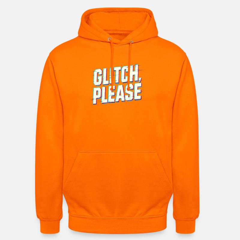 Glitch bitte | Retro Gaming Hacker Vibes - Unisex Hoodie - Orange