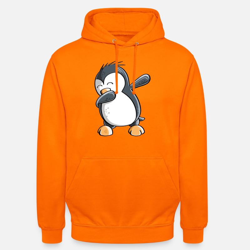 Dab Dance Pinguin - Dabbing - Fun Comic - Geschenk - Unisex Hoodie - Orange