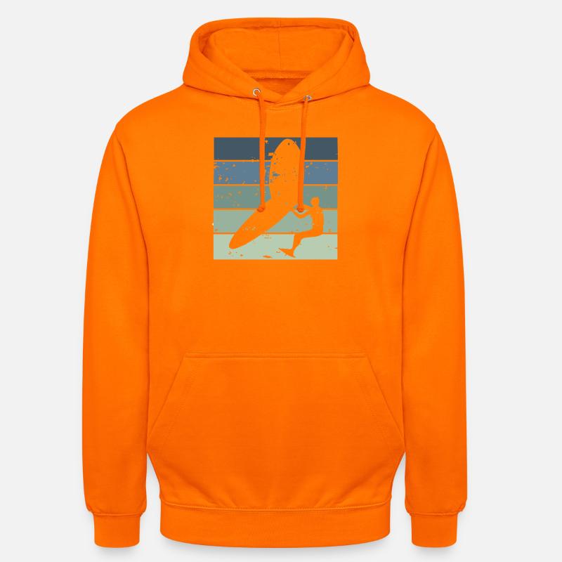 Silhouette Wingfoiler avec planche de surf - Sweat-shirt à capuche unisexe - orange