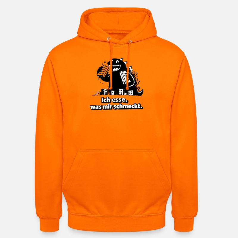 Le monstre mange ce qu’il aime - Sweat-shirt à capuche unisexe - orange