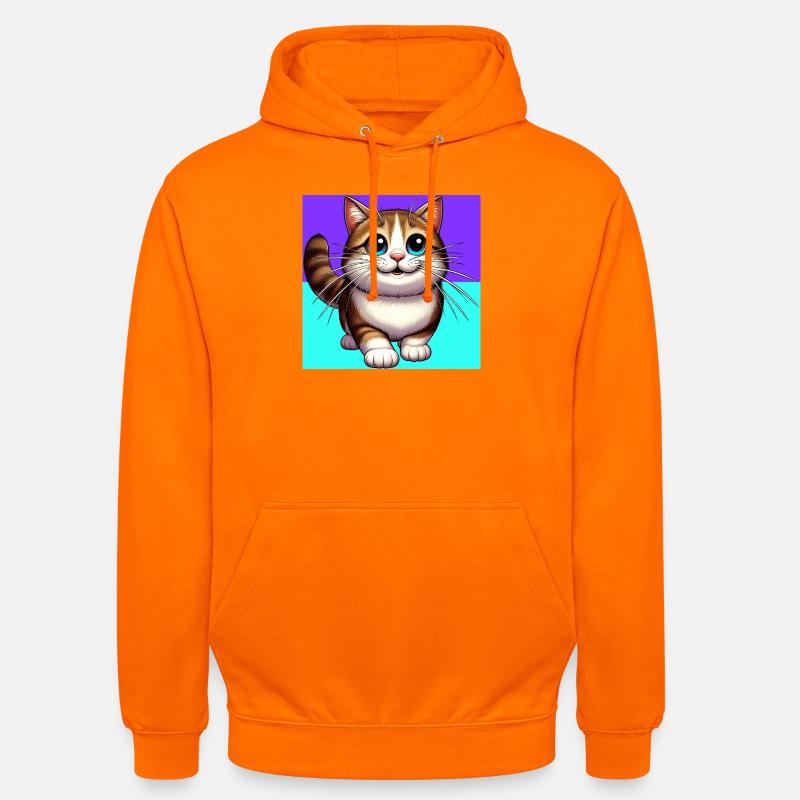 chat - Sweat-shirt à capuche unisexe - orange