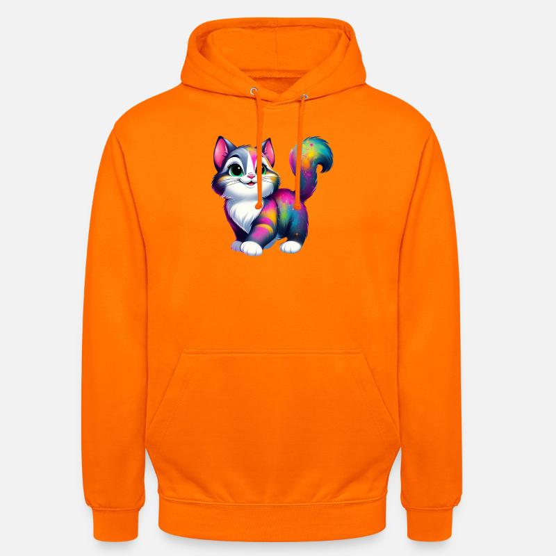 Chat - Sweat-shirt à capuche unisexe - orange