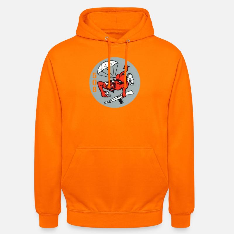 508:e luftburna divisionen "Red Devils" från andra divisionen - Luvtröja unisex - orange